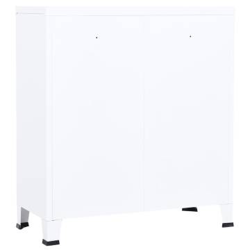 Industrial Storage Chest in White Steel - Organize Your Space