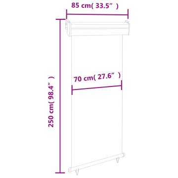 Balcony Side Awning 85x250 cm Grey - Stylish Privacy Solution