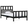 Black Solid Wood Bed Frame 90x200 cm - Stylish & Durable