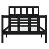 Black Solid Wood Bed Frame 90x200 cm - Stylish & Durable