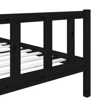 Black Solid Wood Bed Frame 90x200 cm - Stylish & Durable