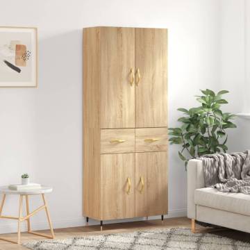 Stylish Highboard Sonoma Oak - 69.5x34x180 cm | Hipomarket UK