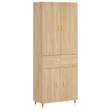 Stylish Highboard Sonoma Oak - 69.5x34x180 cm | Hipomarket UK