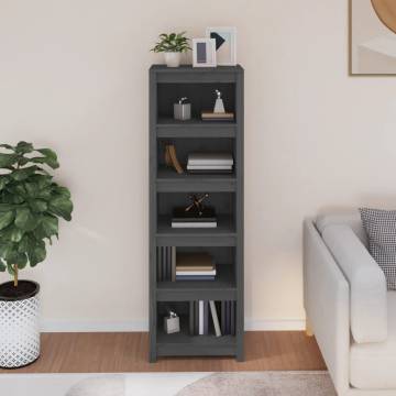 Book Cabinet Grey 50x35x154 cm - Solid Pine Wood