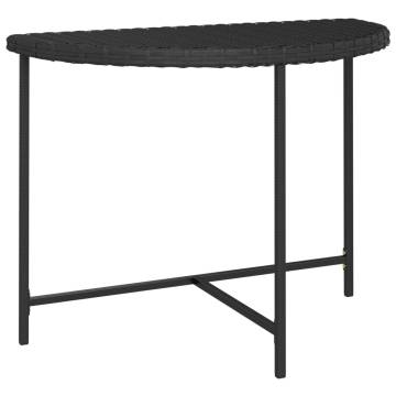 Garden Table Black 100x50x75 cm - Poly Rattan | HipoMarket