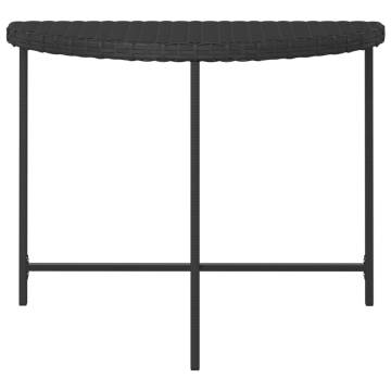 Garden Table Black 100x50x75 cm - Poly Rattan | HipoMarket