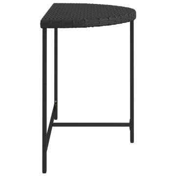 Garden Table Black 100x50x75 cm - Poly Rattan | HipoMarket