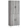 Stylish Highboard Grey Sonoma - 69.5x34x180 cm | HipoMarket