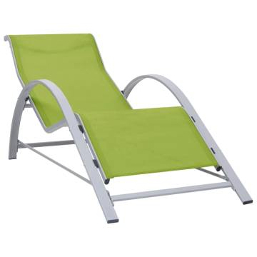 Sun Loungers Set 2 pcs with Table - Aluminium Green