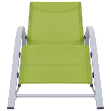 Sun Loungers Set 2 pcs with Table - Aluminium Green