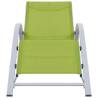 Sun Loungers Set 2 pcs with Table - Aluminium Green