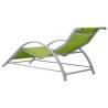 Sun Loungers Set 2 pcs with Table - Aluminium Green