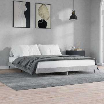 Concrete Grey Bed Frame 160x200 cm - Stylish & Durable