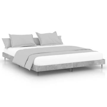 Concrete Grey Bed Frame 160x200 cm - Stylish & Durable