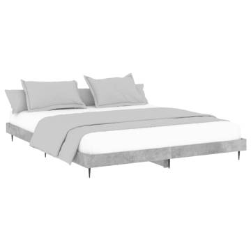 Concrete Grey Bed Frame 160x200 cm - Stylish & Durable