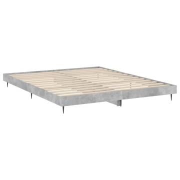 Concrete Grey Bed Frame 160x200 cm - Stylish & Durable