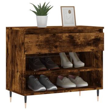 Shoe Cabinet Smoked Oak 70x36x60 cm - Stylish Storage Solution