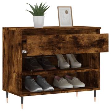 Shoe Cabinet Smoked Oak 70x36x60 cm - Stylish Storage Solution