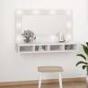 Mirror Cabinet with LED White 90x31.5x62 cm Colour white Quantity in Package 1 