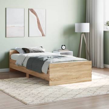 Sonoma Oak Bed Frame 90x200 cm | Durable Engineered Wood