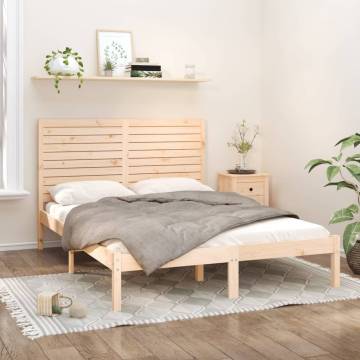 Solid Wood Bed Frame 160x200 cm - Timeless Design | Hipo Market