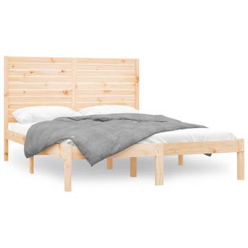 Solid Wood Bed Frame 160x200 cm - Timeless Design | Hipo Market