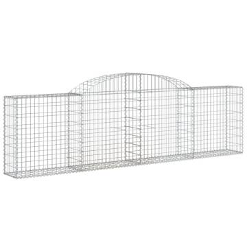 Arched Gabion Baskets 9 pcs - Galvanised Iron Garden Barriers