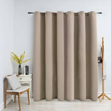 Beige Blackout Curtain with Metal Rings | 290x245 cm | HipoMarket