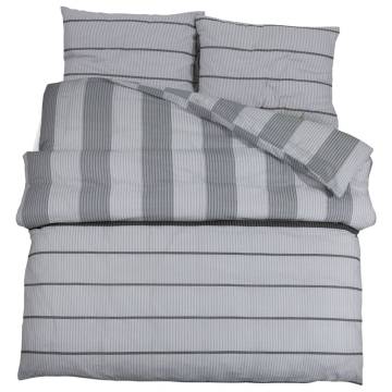 Duvet Cover Set Grey 200x220 cm Cotton - Hipomarket