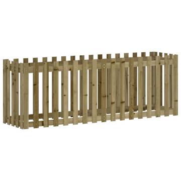 Garden Raised Bed with Fence Design - 200x50x70 cm Pine