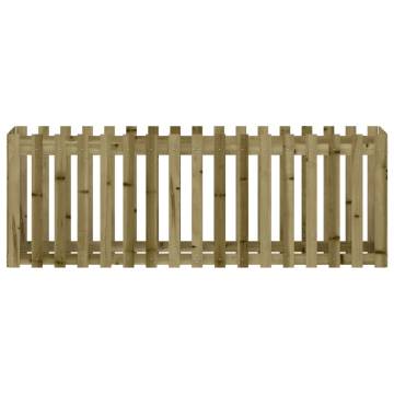 Garden Raised Bed with Fence Design - 200x50x70 cm Pine