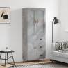 Highboard Concrete Grey 69.5x34x180 cm Engineered Wood Colour concrete grey Quantity in Package 1 Model 1 door 3 drawers 