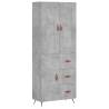 Stylish Highboard Concrete Grey - Durable Engineered Wood