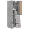 Stylish Highboard Concrete Grey - Durable Engineered Wood