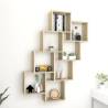 Wall Cube Shelf Sonoma Oak 90x15x119 cm Engineered Wood Colour sonoma oak Quantity in Package 1 Number of Pieces 