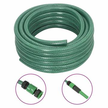 Durable Garden Hose with Fitting Set - 50m PVC Green Hose