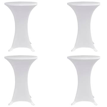 Standing Table Cover Ø60 cm White Stretch - 4 pcs - HipoMarket