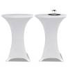 Standing Table Cover Ø60 cm White Stretch - 4 pcs - HipoMarket