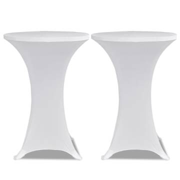 Standing Table Cover Ø60 cm White Stretch - 4 pcs - HipoMarket