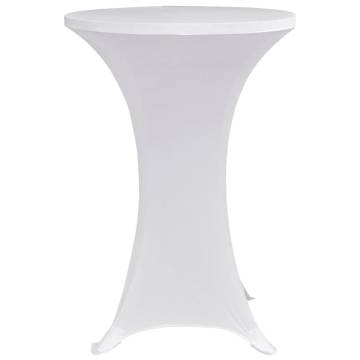 Standing Table Cover Ø60 cm White Stretch - 4 pcs - HipoMarket