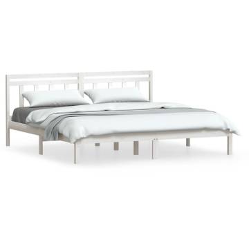 White Solid Wood Pine Bed Frame 160x200 cm | HipoMarket