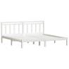 White Solid Wood Pine Bed Frame 160x200 cm | HipoMarket