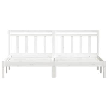 White Solid Wood Pine Bed Frame 160x200 cm | HipoMarket