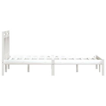 White Solid Wood Pine Bed Frame 160x200 cm | HipoMarket