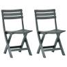 Folding Garden Chair 2 pcs Plastic Green - Hipomarket