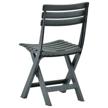 Folding Garden Chair 2 pcs Plastic Green - Hipomarket