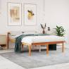 Wax Brown Bed Frame 140x190 cm - Solid Pine Wood