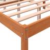 Wax Brown Bed Frame 140x190 cm - Solid Pine Wood