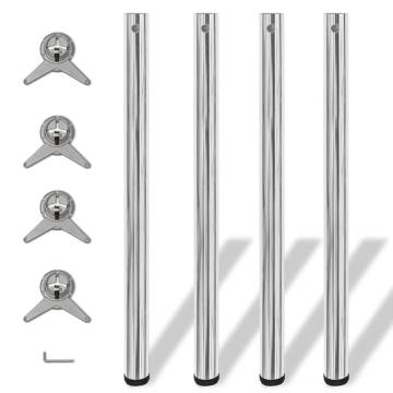 Adjustable Chrome Table Legs - Height 870 mm | HipoMarket UK