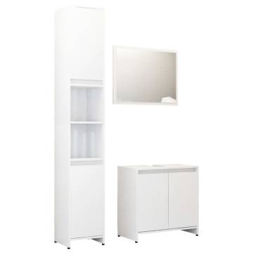 Stylish 3 Piece Bathroom Furniture Set - High Gloss White